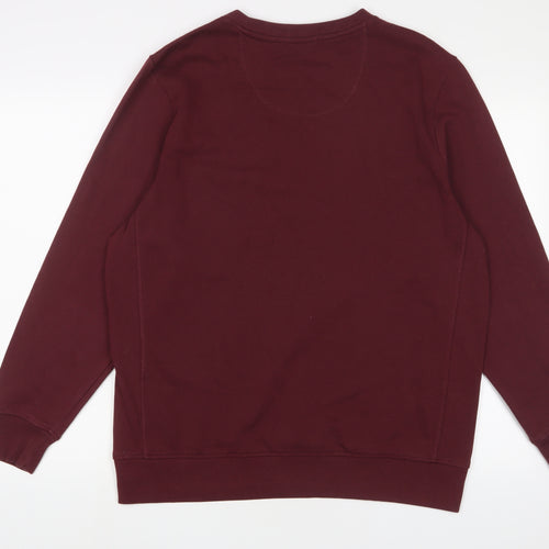 Avenue Mens Red Cotton Pullover Sweatshirt Size L