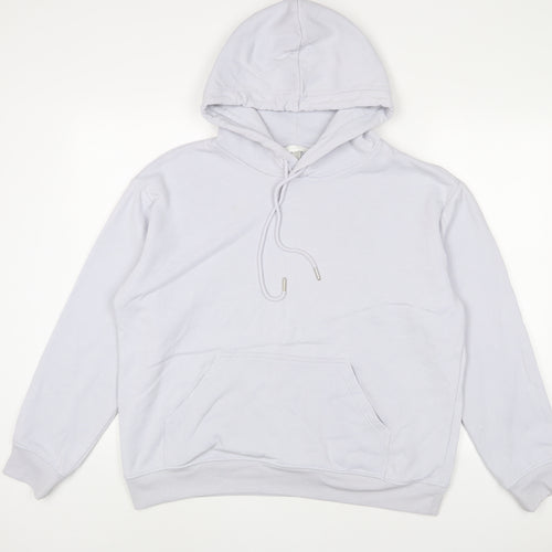 H&M Womens Blue Cotton Pullover Hoodie Size M Pullover