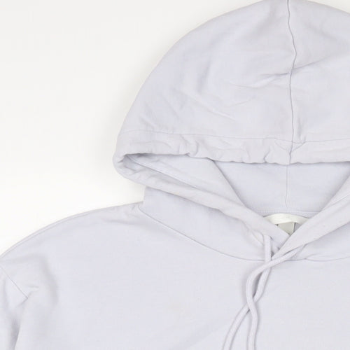 H&M Womens Blue Cotton Pullover Hoodie Size M Pullover