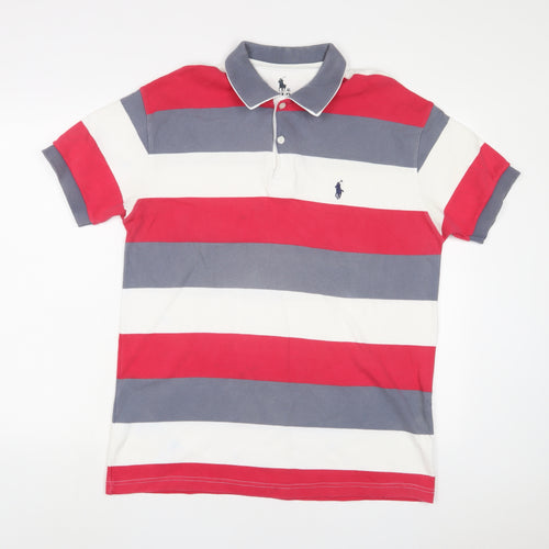 Ralph Lauren Mens Multicoloured Striped Cotton Polo Size XL Collared Button