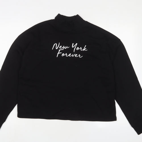 Zara Womens Black Cotton Pullover Sweatshirt Size M Pullover - New York