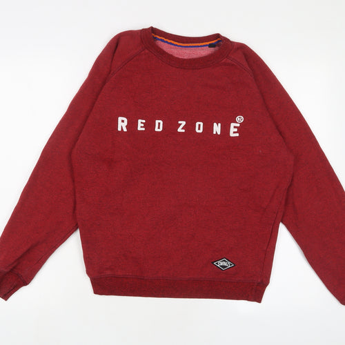 SWIMZI Womens Red Cotton Pullover Sweatshirt Size S Pullover