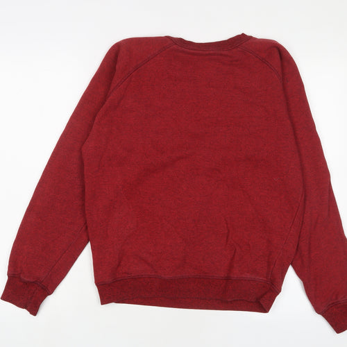 SWIMZI Womens Red Cotton Pullover Sweatshirt Size S Pullover