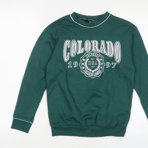 New Look Girls Green Cotton Pullover Sweatshirt Size 9 Years Pullover
