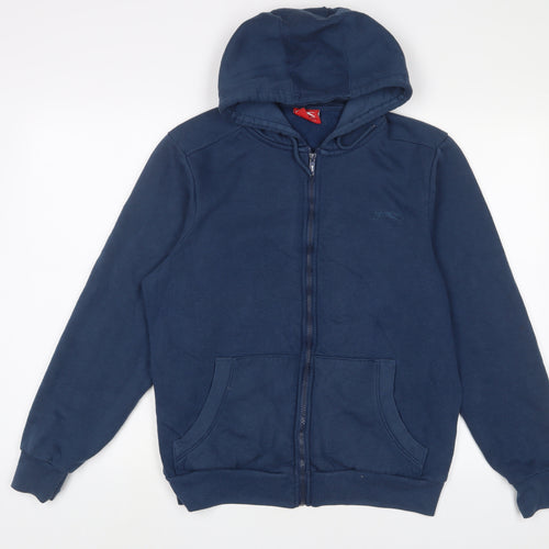 Slazenger Mens Blue Polyester Full Zip Hoodie Size S - Logo, Embroidered