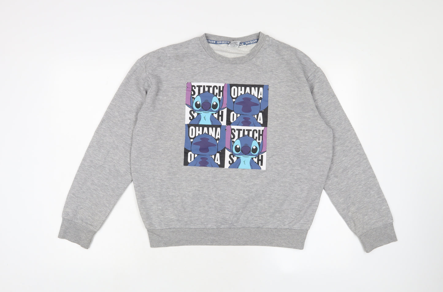 Disney Womens Grey Cotton Pullover Sweatshirt Size S Pullover - Stitch