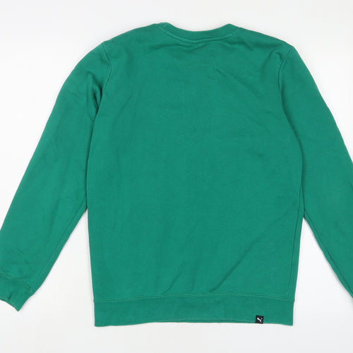 PUMA Boys Green Cotton Pullover Sweatshirt Size 16 Years Pullover