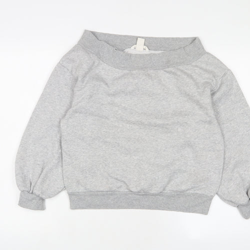 H&M Womens Grey Cotton Pullover Sweatshirt Size M Pullover