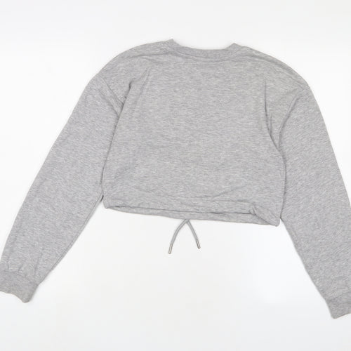 Bershka Womens Grey Cotton Pullover Sweatshirt Size XS Pullover