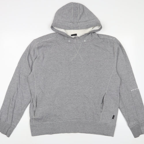 Selected Mens Grey Cotton Pullover Hoodie Size XL