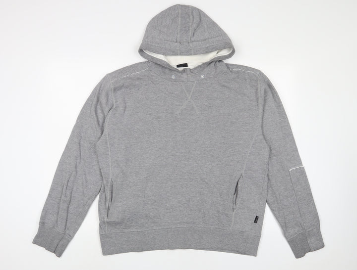 Selected Mens Grey Cotton Pullover Hoodie Size XL