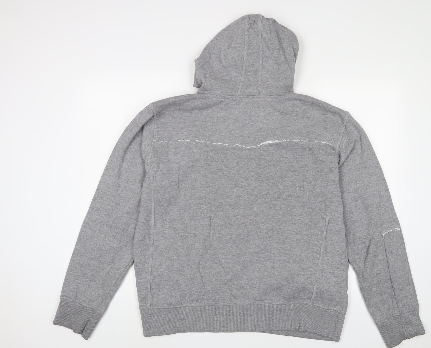 Selected Mens Grey Cotton Pullover Hoodie Size XL