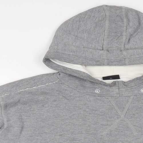 Selected Mens Grey Cotton Pullover Hoodie Size XL