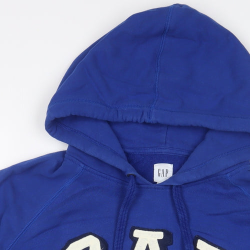 Gap Mens Blue Cotton Pullover Hoodie Size M - Logo, Embroidered