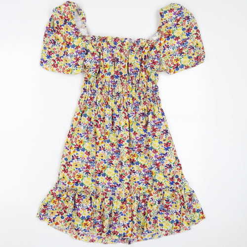 AX Paris Womens Multicoloured Floral Polyester A-Line Size 10 Off the Shoulder Pullover