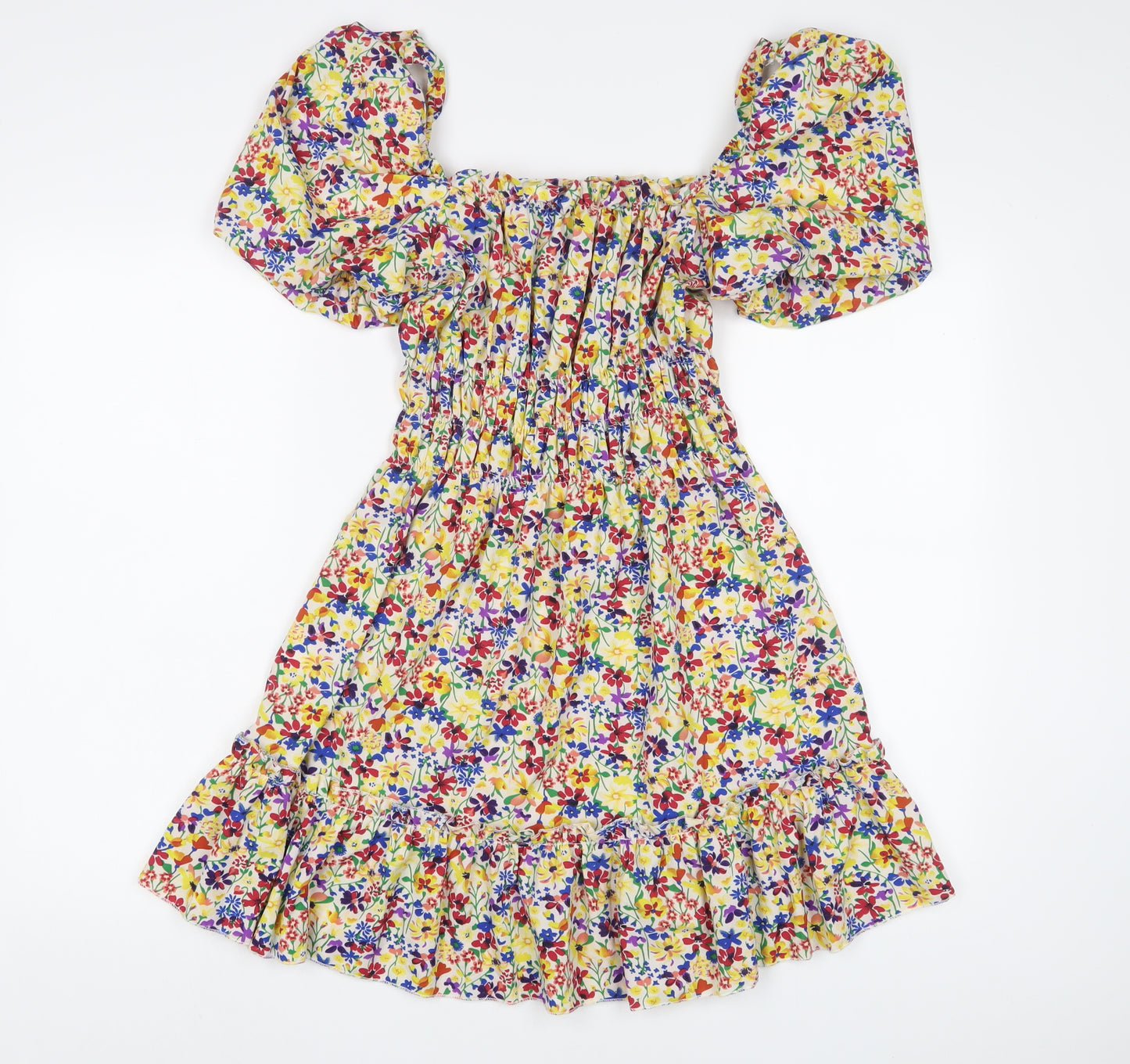AX Paris Womens Multicoloured Floral Polyester A-Line Size 10 Off the Shoulder Pullover