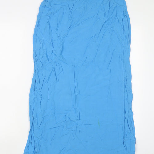 Alders Womens Blue Viscose A-Line Skirt Size 14 Button