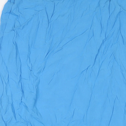 Alders Womens Blue Viscose A-Line Skirt Size 14 Button