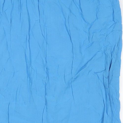 Alders Womens Blue Viscose A-Line Skirt Size 14 Button