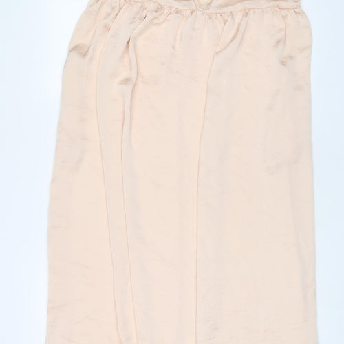Topshop Womens Beige Polyester A-Line Size 12 Halter Pullover