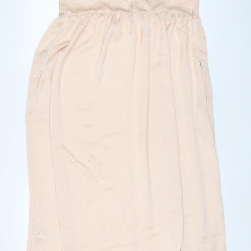 Topshop Womens Beige Polyester A-Line Size 12 Halter Pullover