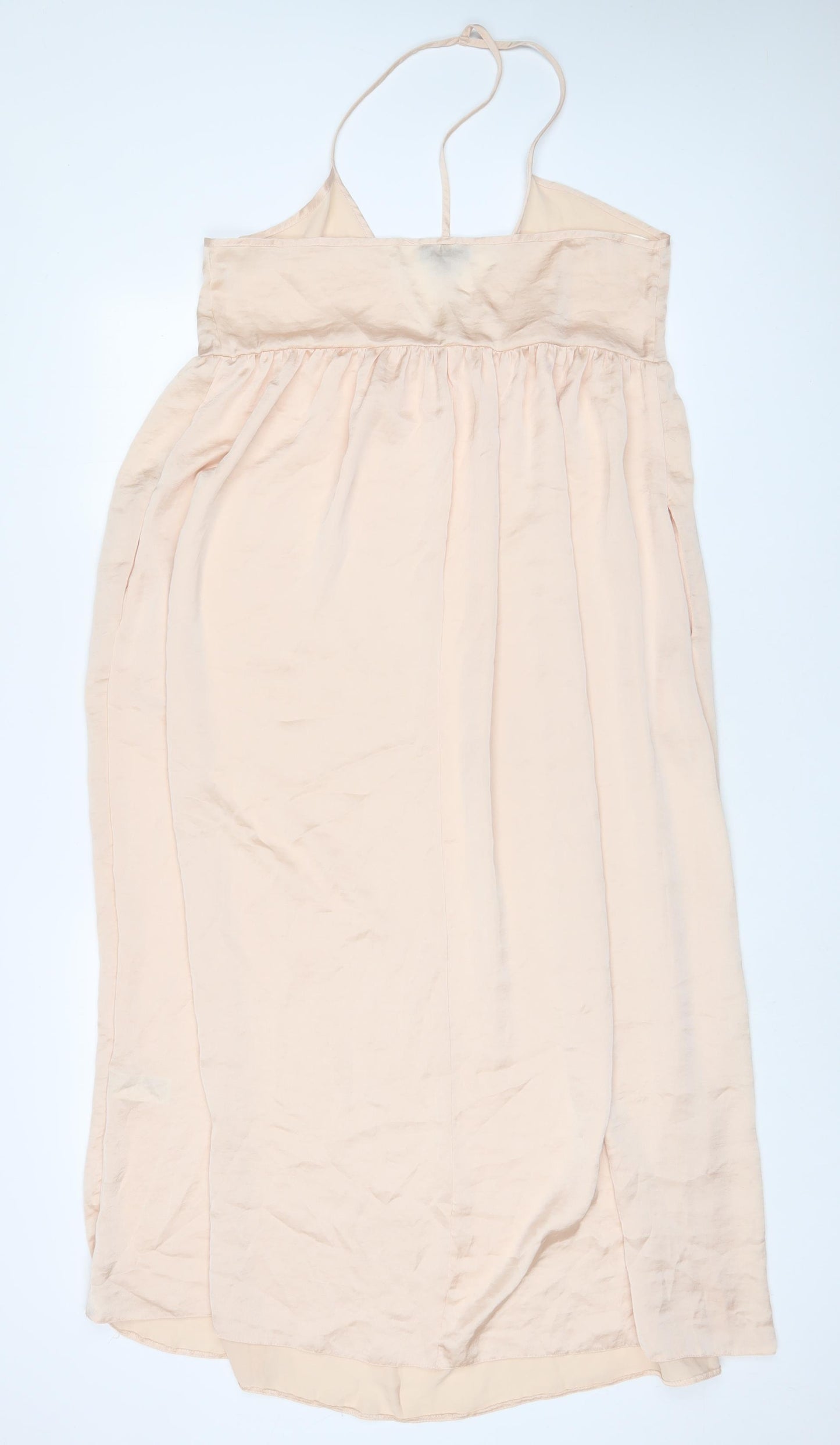 Topshop Womens Beige Polyester A-Line Size 12 Halter Pullover