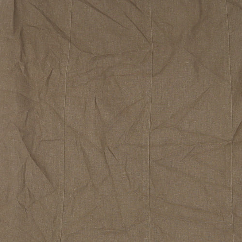 M&Co Womens Green Linen A-Line Skirt Size 16 Zip