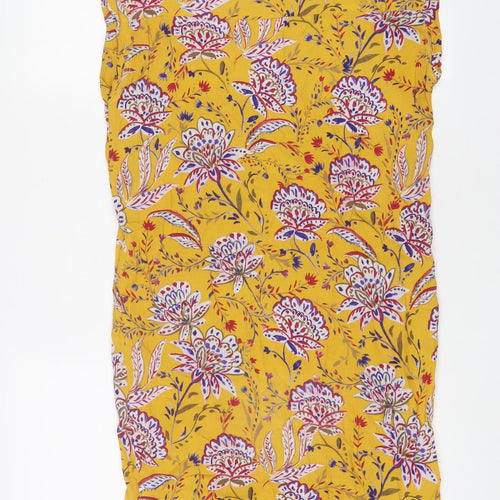 NEXT Womens Yellow Floral Viscose Sheath Size 10 Boat Neck Pullover