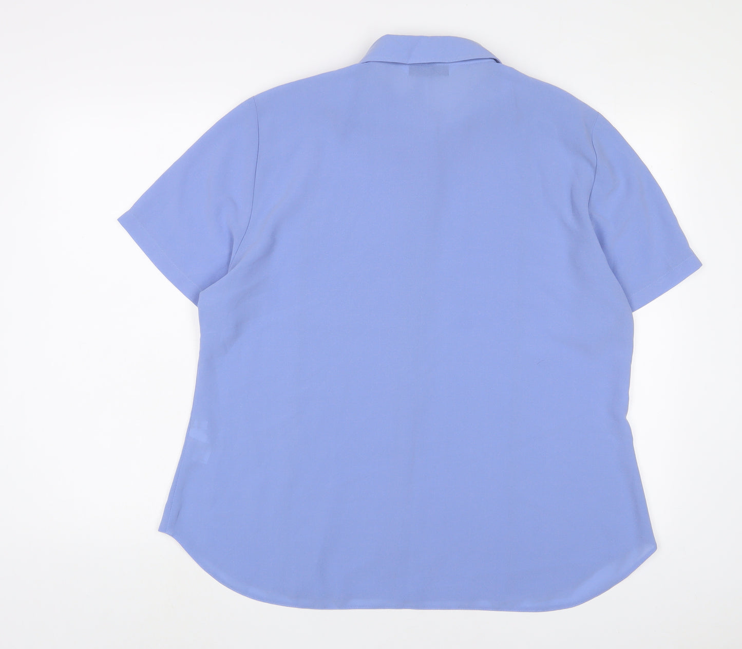 BHS Womens Purple Polyester Basic Button-Up Size 16 Collared