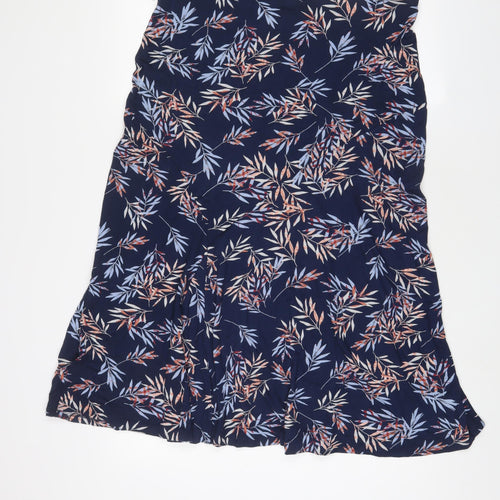 Bonmarché Womens Blue Geometric Viscose A-Line Skirt Size 16