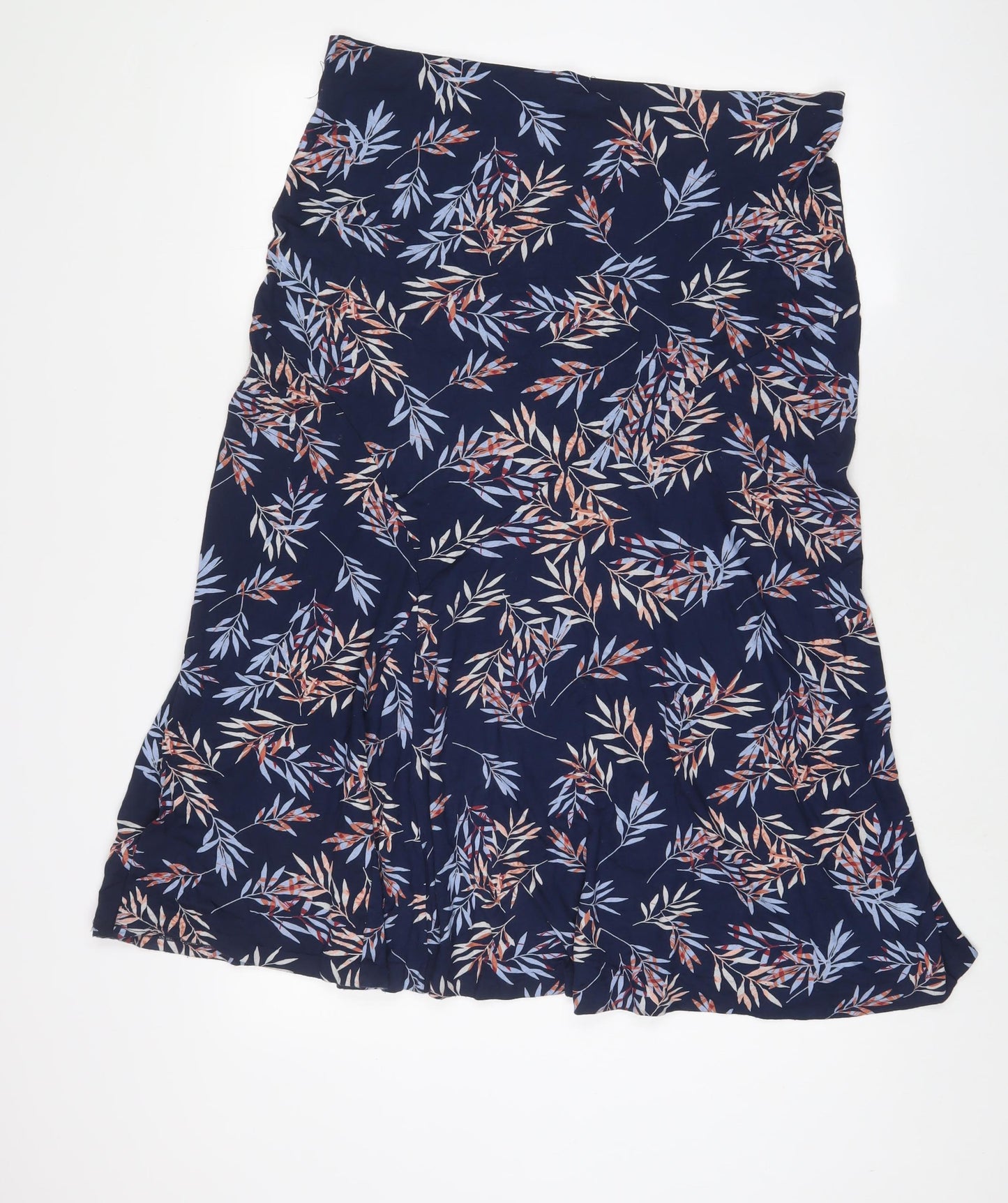Bonmarché Womens Blue Geometric Viscose A-Line Skirt Size 16