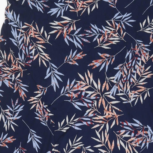 Bonmarché Womens Blue Geometric Viscose A-Line Skirt Size 16