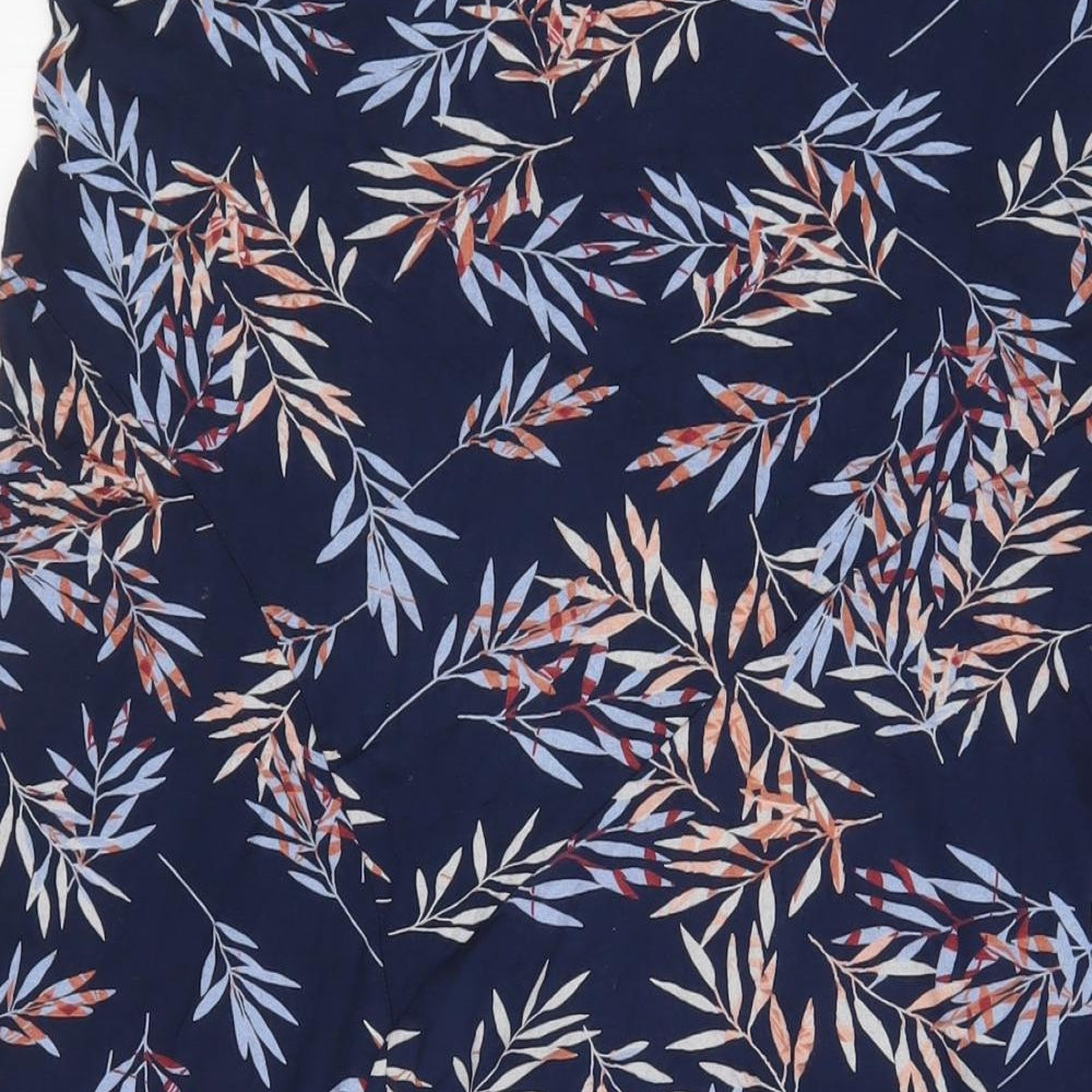 Bonmarché Womens Blue Geometric Viscose A-Line Skirt Size 16