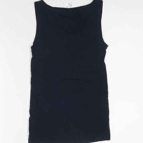 ANKO Womens Blue Cotton Basic Tank Size 6 Round Neck