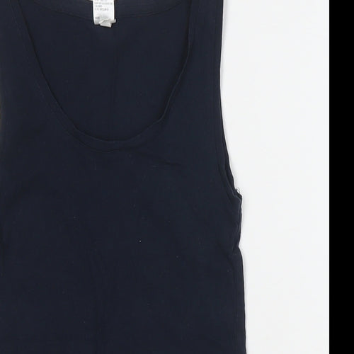 ANKO Womens Blue Cotton Basic Tank Size 6 Round Neck