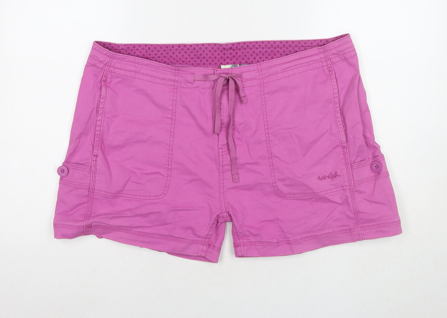 Weird Fish Womens Pink Cotton Boyfriend Shorts Size 16 L4 in Regular Zip