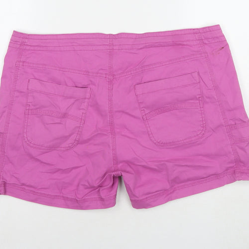 Weird Fish Womens Pink Cotton Boyfriend Shorts Size 16 L4 in Regular Zip