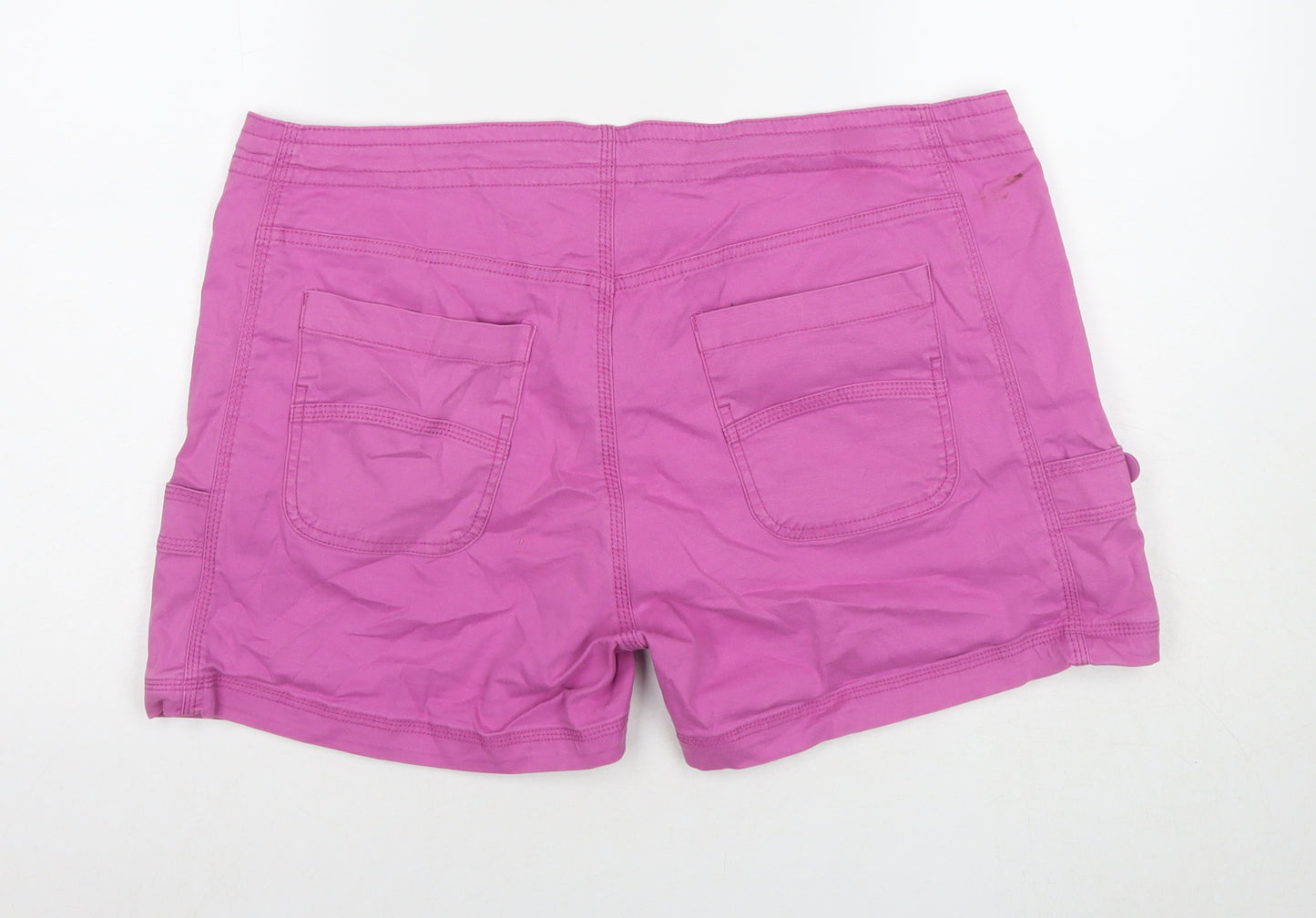 Weird Fish Womens Pink Cotton Boyfriend Shorts Size 16 L4 in Regular Zip