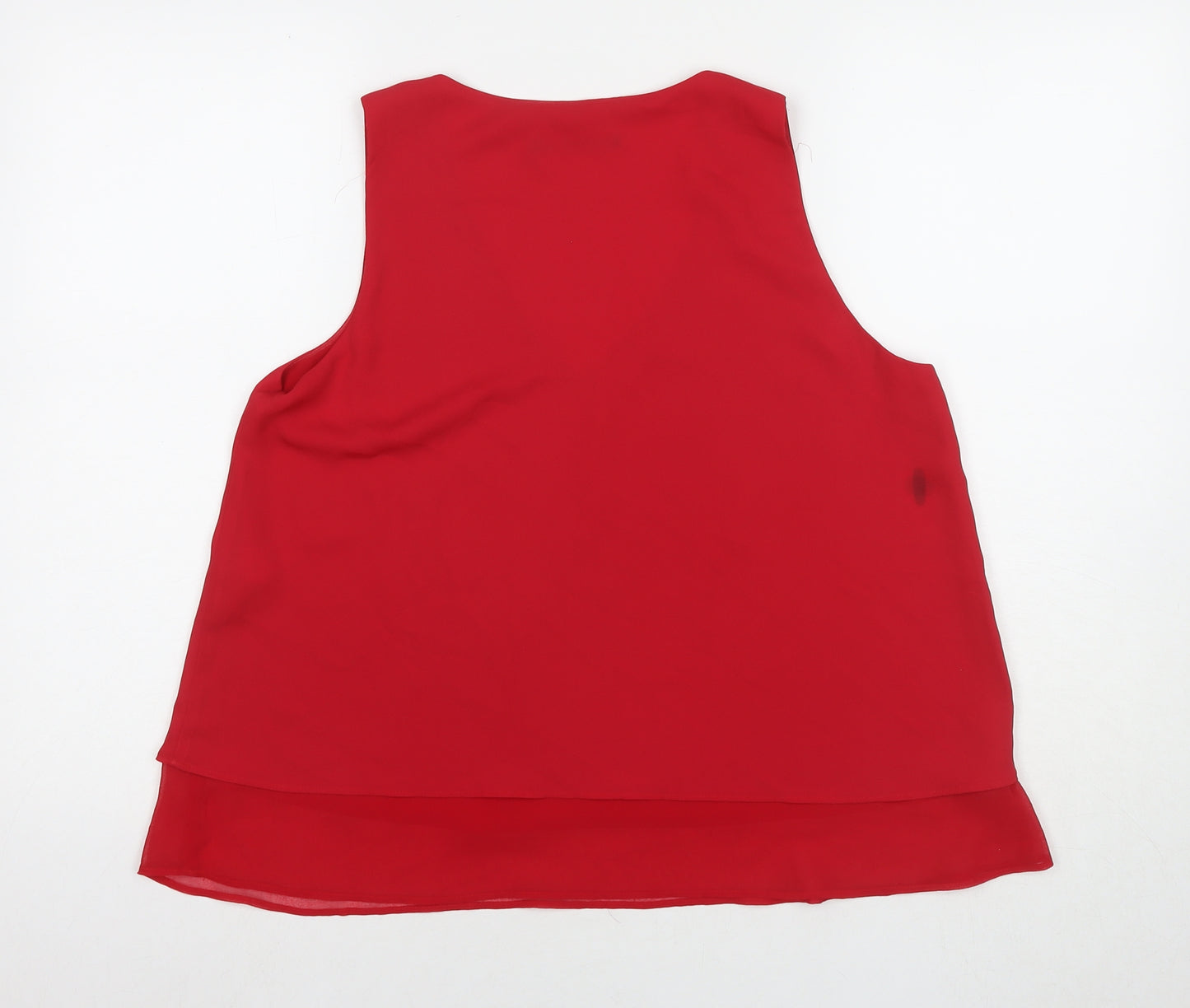 Zara Womens Black Polyester Basic Tank Size M V-Neck