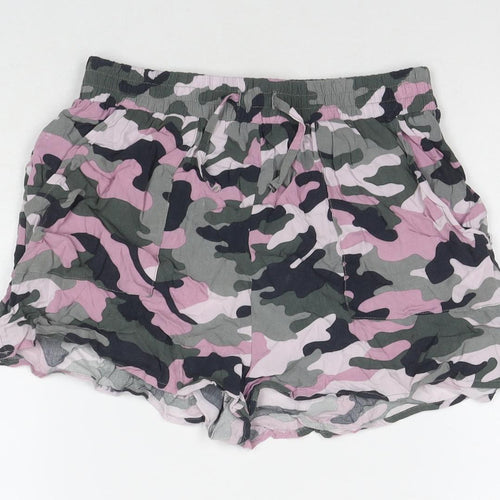 New Look Girls Multicoloured Camouflage Viscose Hot Pants Shorts Size 15 Years L3 in Regular Drawstring