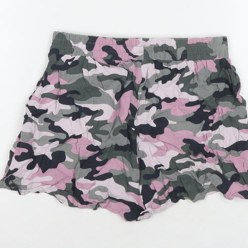 New Look Girls Multicoloured Camouflage Viscose Hot Pants Shorts Size 15 Years L3 in Regular Drawstring