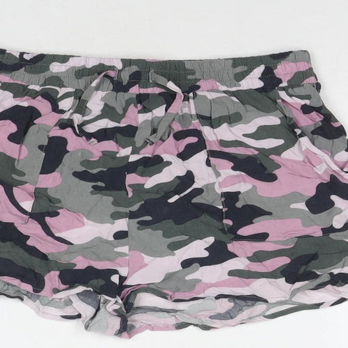 New Look Girls Multicoloured Camouflage Viscose Hot Pants Shorts Size 15 Years L3 in Regular Drawstring