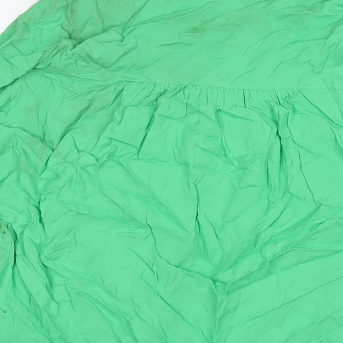 Marks and Spencer Womens Green Viscose Basic T-Shirt Size 8 V-Neck