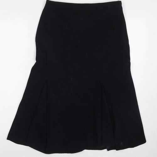 NEXT Womens Black Polyester Pleated Skirt Size 12 Zip