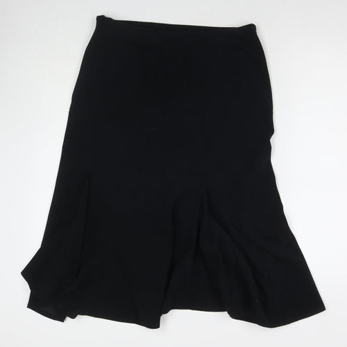 NEXT Womens Black Polyester Pleated Skirt Size 12 Zip