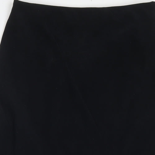 NEXT Womens Black Polyester Pleated Skirt Size 12 Zip