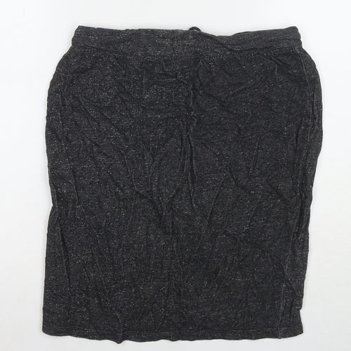 TXM Womens Grey Cotton A-Line Skirt Size M Drawstring