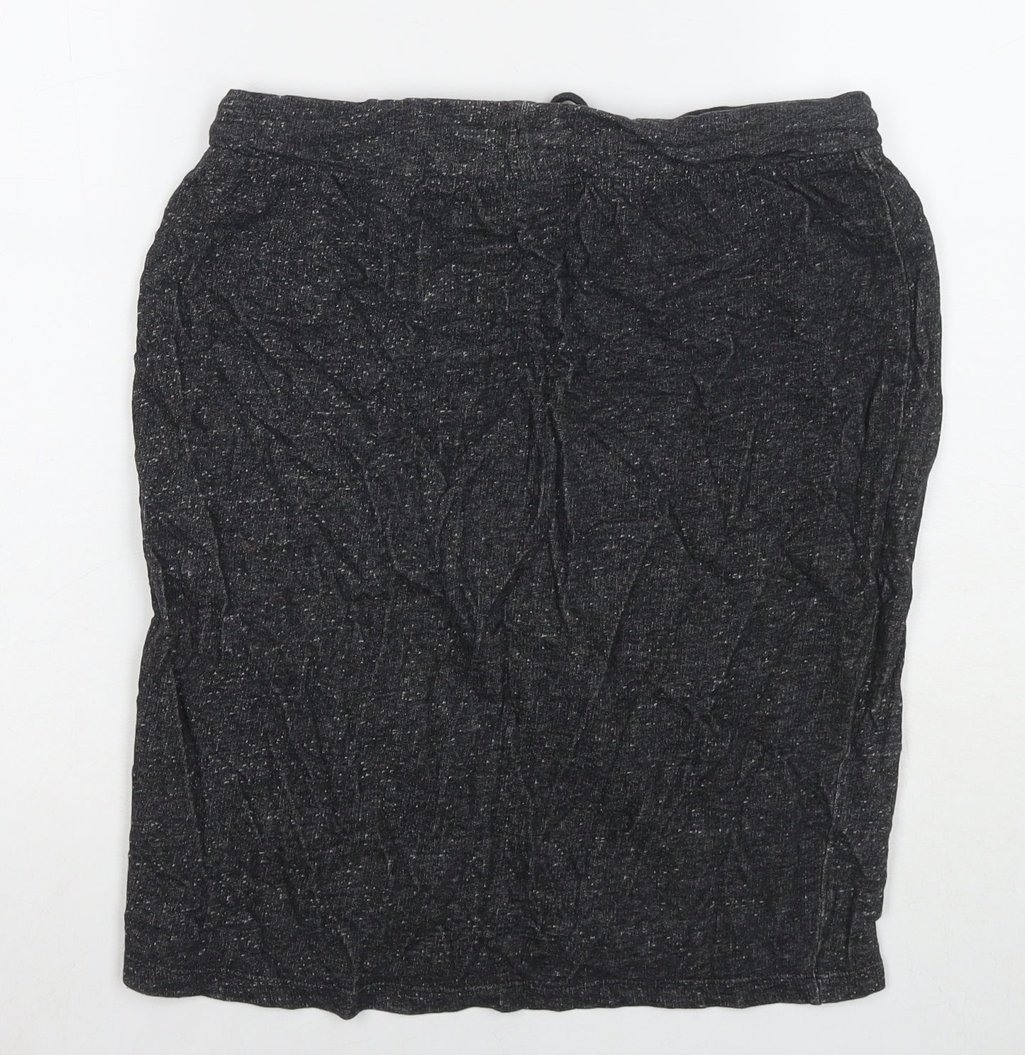 TXM Womens Grey Cotton A-Line Skirt Size M Drawstring