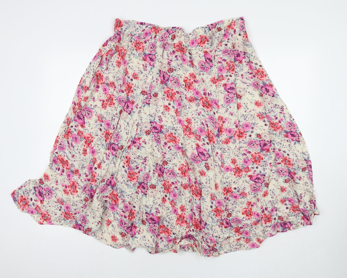 Anna Rose Womens Multicoloured Floral Viscose A-Line Skirt Size 20 Zip