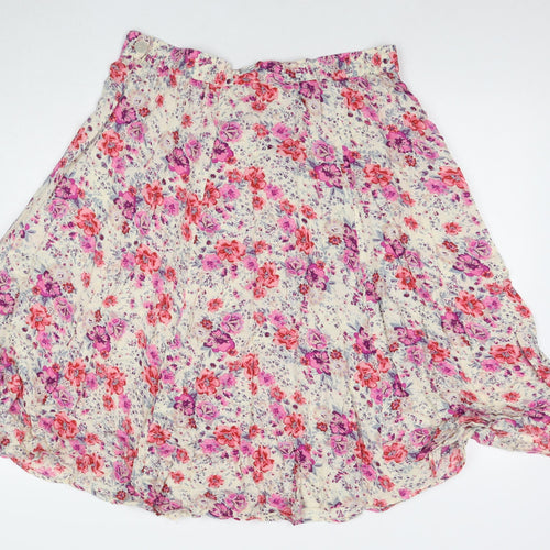 Anna Rose Womens Multicoloured Floral Viscose A-Line Skirt Size 20 Zip